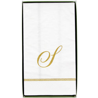 Hemstitch Script Single Initial S Guest Towel W/Initial