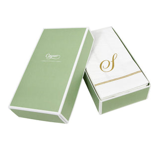Hemstitch Script Single Initial S Guest Towel W/Initial