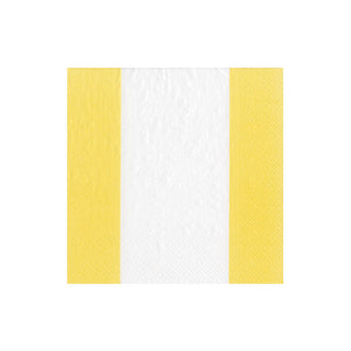 Bandol Stripe Yellow Cocktail Napkin - package of 20