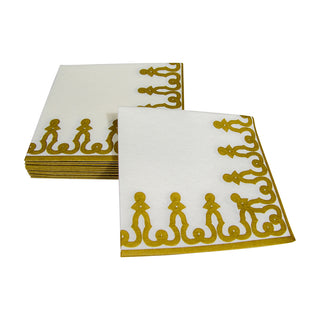 Dessin Passementerie Gold-Ppr Linen Napkin Airlaid Cocktail-15 In
