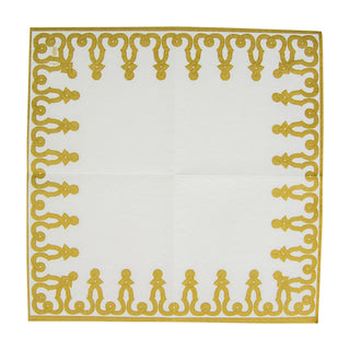 Dessin Passementerie Gold-Ppr Linen Napkin Airlaid Cocktail-15 In