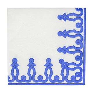 Dessin Passementerie Riviera Blue-P Napkin Airlaid Cocktail-15 In