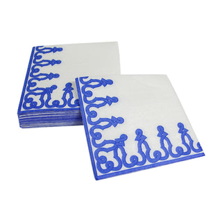 Dessin Passementerie Riviera Blue-P Napkin Airlaid Cocktail-15 In