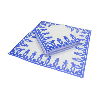 Dessin Passementerie Riviera Blue-P Napkin Airlaid Cocktail-15 In