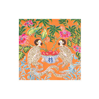 Monkeys Orange Napkin Cocktail