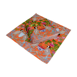 Monkeys Orange Napkin Cocktail