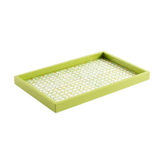 Trellis-Green Lacquer Sm Rect Tray-8 7/8 X 13 3/4