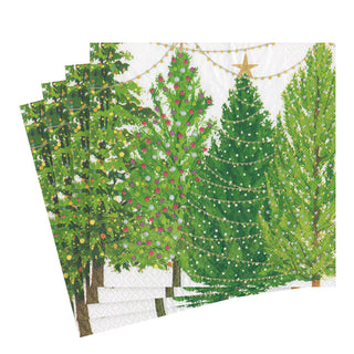 Christmas Trees With Lights Napkin Luncheon