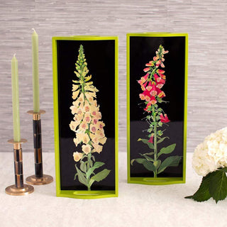 Foxglove Fuchsia-Black Lacquer Bar Tray-20X8