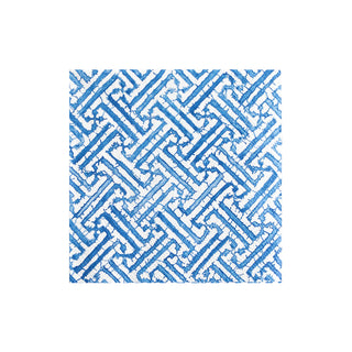 Fretwork Blue Napkin Cocktail