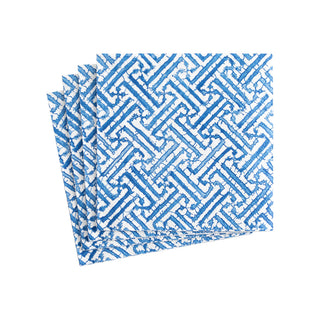Fretwork Blue Napkin Cocktail
