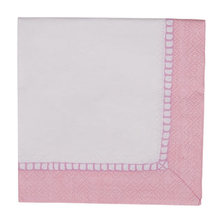 Linen Border Petal Pink Napkin Cocktail