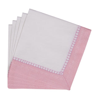 Linen Border Petal Pink Napkin Cocktail