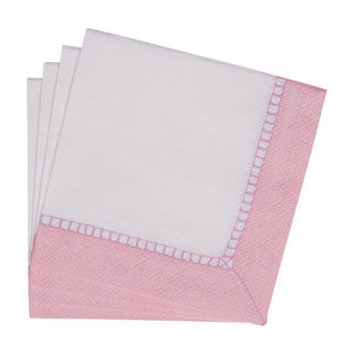 Linen Border Petal Pink Napkin Cocktail