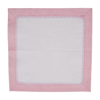 Linen Border Petal Pink Napkin Cocktail