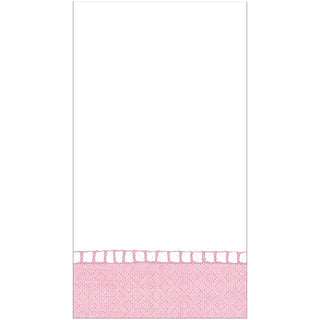 Linen Border Petal Pink Guest Towel