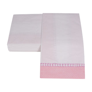Linen Border Petal Pink Guest Towel