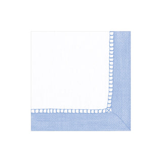 Linen Border Light Blue Napkin Cocktail - 20 count