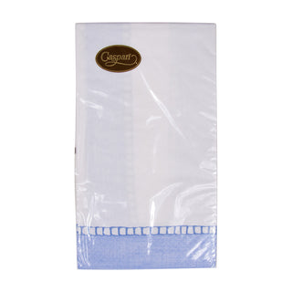 Linen Border Light Blue Guest Towel - 15 count