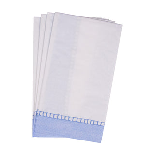 Linen Border Light Blue Guest Towel - 15 count