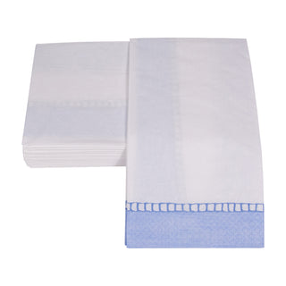Linen Border Light Blue Guest Towel - 15 count