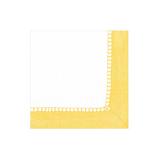 Linen Border Yellow Napkin Cocktail