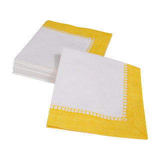Linen Border Yellow Napkin Cocktail
