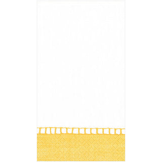 Linen Border Yellow Guest Towel