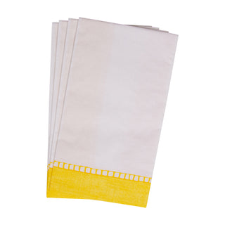 Linen Border Yellow Guest Towel