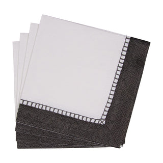 Linen Border Black Napkin Cocktail