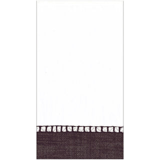 Linen Border Black Guest Towel