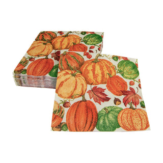 Pumpkin Field White Napkin Cocktail