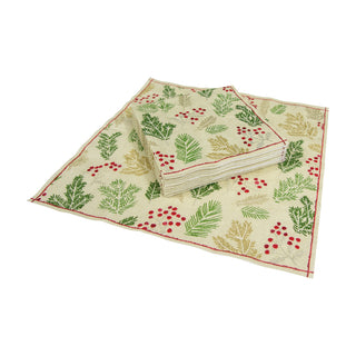 Sprigs And Berries Linen Napkin Cocktail