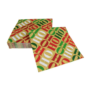 Ho Ho Ho Gold Napkin Cocktail
