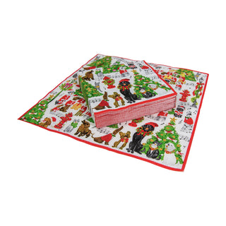 Caroling Pets Napkin Cocktail