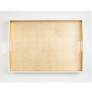 Pebble Gold Lacquer Large Rectangle Tray-21X15