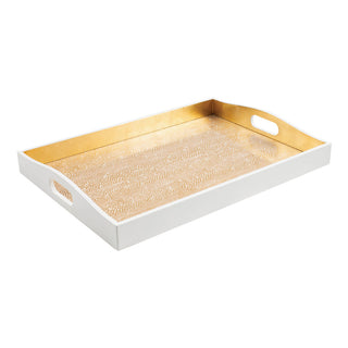 Pebble Gold Lacquer Large Rectangle Tray-21X15