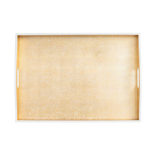 Pebble Gold Lacquer Large Rectangle Tray-21X15