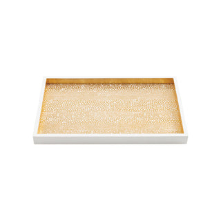 Pebble Gold Lacquer Sm Rect Tray-8 7/8 X 13 3/4