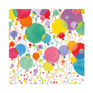 Balloons And Confetti White Napkin Luncheon