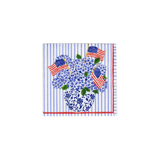Flags And Hydrangeas  Napkin Box Cocktail - 40 per box