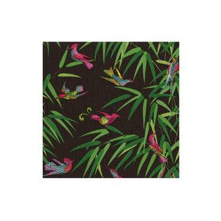Birds In Paradise Black Cocktail Napkin - 20in
