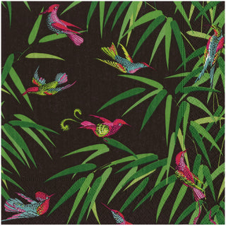 Birds In Paradise Black Dinner Napkin - 20in