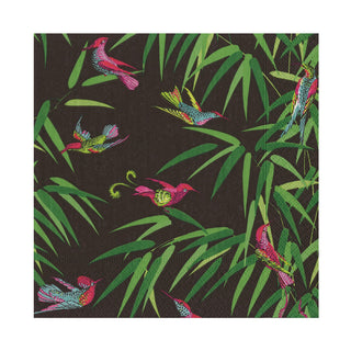 Birds In Paradise Black Luncheon Napkin - 20in