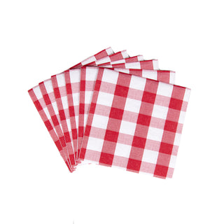 Gingham Red  Napkin Box Cocktail - 40 per box