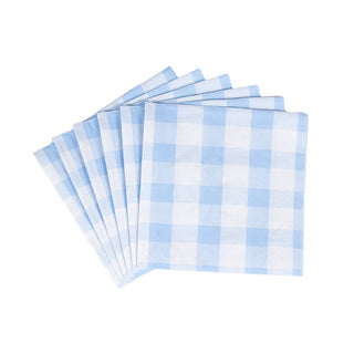 Gingham Light Blue  Napkin Box Cocktail - 40 per box