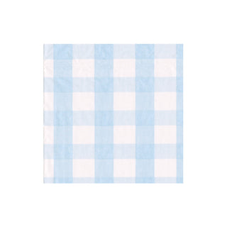 Gingham Light Blue Napkin Cocktail