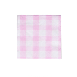 Gingham Pink  Napkin Box Cocktail - 40 per box