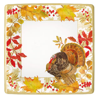 Woodland Turkey  Sq Dinner Plates Square