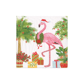 Christmas Flamingos Napkin Cocktail